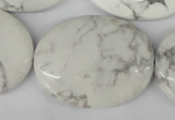 CWB60 15.5 inches 30*40mm oval natural white howlite beads wholesale