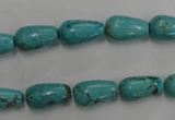 CWB675 15.5 inches 8*14mm teardrop howlite turquoise beads wholesale