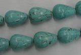 CWB676 15.5 inches 10*15mm teardrop howlite turquoise beads wholesale