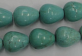 CWB677 15.5 inches 13*16mm teardrop howlite turquoise beads wholesale