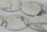 CWB68 15.5 inches 20*30mm carved oval natural white howlite beads