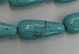 CWB680 15.5 inches 13*30mm teardrop howlite turquoise beads wholesale