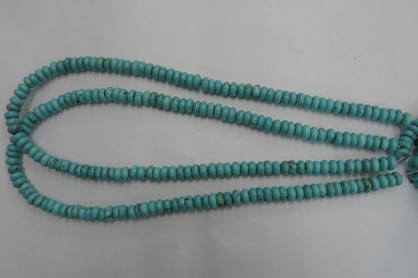 CWB682 15.5 inches 3*7mm rondelle howlite turquoise beads wholesale