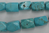 CWB688 15.5 inches 10*14mm faceted nuggets howlite turquoise beads