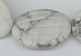 CWB70 15.5 inches 30*40mm carved oval natural white howlite beads