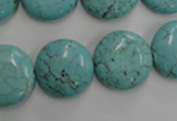 CWB706 15.5 inches 18mm flat round howlite turquoise beads