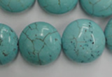 CWB710 15.5 inches 20mm flat round howlite turquoise beads