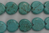 CWB716 15.5 inches 14*14mm heart howlite turquoise beads wholesale