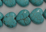 CWB718 15.5 inches 18*18mm heart howlite turquoise beads wholesale