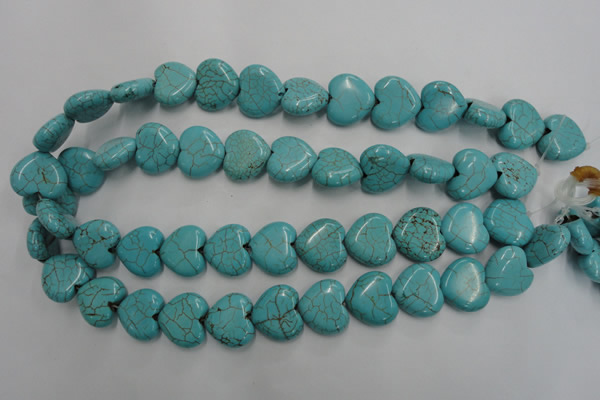 CWB718 15.5 inches 18*18mm heart howlite turquoise beads wholesale