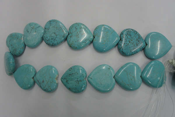 CWB720 15.5 inches 30*30mm heart howlite turquoise beads wholesale