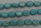 CWB730 15.5 inches 6*10mm oval howlite turquoise beads wholesale