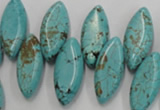 CWB755 Top-drilled 10*24mm marquise howlite turquoise beads wholesale