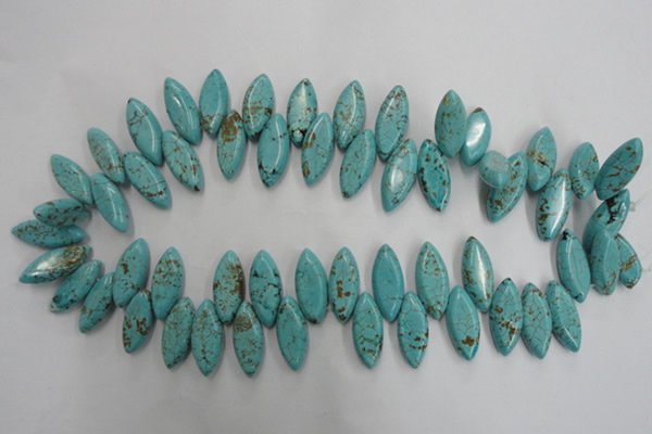 CWB755 Top-drilled 10*24mm marquise howlite turquoise beads wholesale