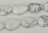 CWB80 15.5 inches 13*18mm flat teardrop natural white howlite beads