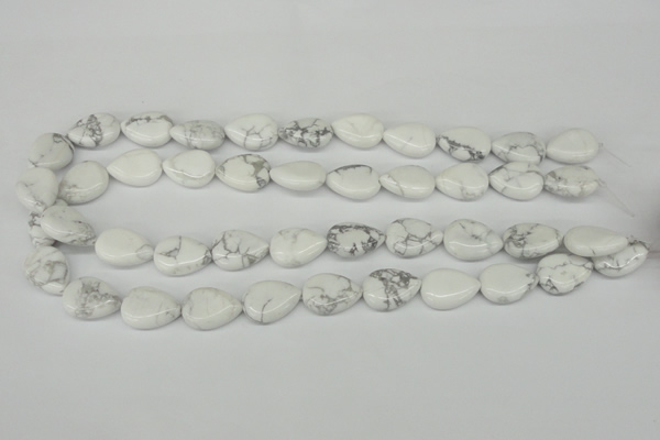 CWB80 15.5 inches 13*18mm flat teardrop natural white howlite beads