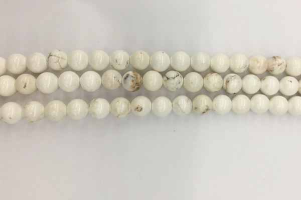 CWB801 15.5 inches 6mm round white howlite turquoise beads