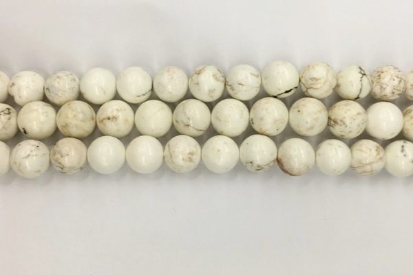 CWB803 15.5 inches 10mm round white howlite turquoise beads