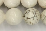 CWB804 15.5 inches 12mm round white howlite turquoise beads