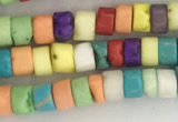 CWB829 15.5 inches 2*4mm tyre howlite turquoise beads wholesale