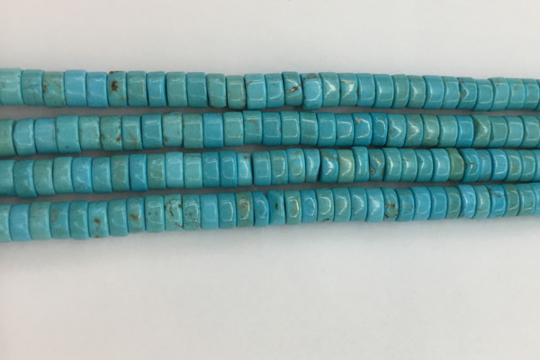 CWB840 15.5 inches 3*6mm tyre howlite turquoise beads wholesale