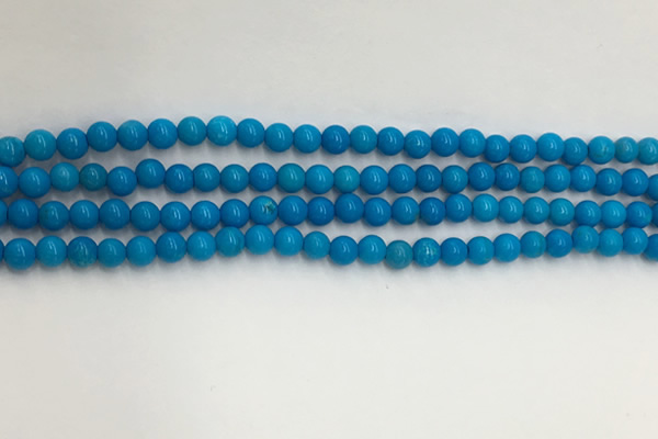 CWB857 15.5 inches 4mm round howlite turquoise beads wholesale