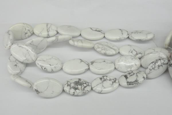 CWB87 15.5 inches 20*30mm oval natural white howlite beads