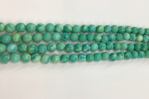 CWB875 15.5 inches 4mm round howlite turquoise beads wholesale