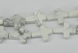 CWB88 15.5 inches 12*15mm cross natural white howlite beads