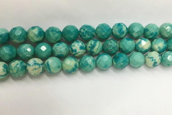 CWB883 15.5 inches 10mm faceted round howlite turquoise beads