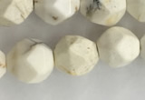 CWB886 15.5 inches 8mm faceted nuggets white howlite turquoise beads