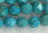 CWB889 15.5 inches 6mm faceted nuggets howlite turquoise beads