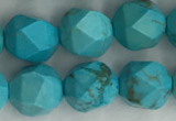 CWB890 15.5 inches 8mm faceted nuggets howlite turquoise beads