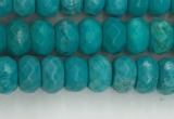 CWB902 15.5 inches 4*6mm faceted rondelle howlite turquoise beads