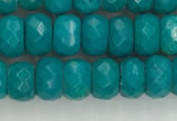 CWB903 15.5 inches 5*8mm faceted rondelle howlite turquoise beads