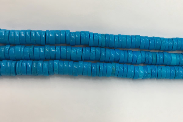 CWB907 15.5 inches 3*8mm tyre howlite turquoise beads wholesale