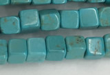 CWB909 15.5 inches 4*4mm cube howlite turquoise beads wholesale