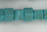 CWB910 15.5 inches 6*6mm cube howlite turquoise beads wholesale