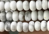 CWB916 15.5 inches 2*4mm rondelle white howlite turquoise beads