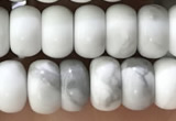 CWB918 15.5 inches 5*8mm rondelle white howlite turquoise beads