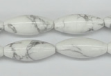 CWB92 15.5 inches 10*25mm rice natural white howlite beads