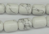 CWB94 15.5 inches 12*16mm drum natural white howlite beads