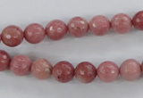 CWF02 15.5 inches 8mm faceted round pink wooden fossil jasper beads