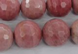 CWF08 15.5 inches 20mm faceted round pink wooden fossil jasper beads