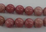 CWF15 15.5 inches 12mm round pink wooden fossil jasper beads wholesale