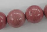 CWF19 15.5 inches 20mm round pink wooden fossil jasper beads wholesale