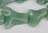 CWG07 15.5 inches 25*33mm wavy freeform green aventurine beads