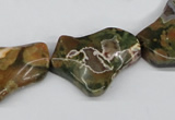 CWG08 15.5 inches 25*33mm wavy freeform rhyolite gemstone beads