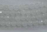 CWH02 15.5 inches 6mm faceted round white jade beads wholesale