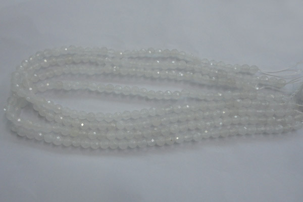 CWH02 15.5 inches 6mm faceted round white jade beads wholesale